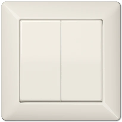 Jung AS range volle afdekplaat + schakelwippen en wissel as500 tweedelige wip wit RAL 1013 AS590-5