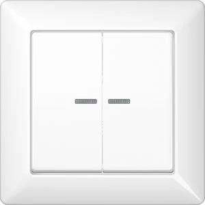 Jung AS range volle afdekplaat + schakelwippen voor en controle as500 tweedelige wip wit RAL 9016 AS590-5KO5WW
