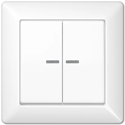 Jung AS range volle afdekplaat + schakelwippen voor en controle as500 tweedelige wip wit RAL 9016 AS590-5KO5WW