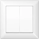 Jung AS range volle afdekplaat + schakelwippen en wissel as500 tweedelige wip wit RAL 9016 AS590-5WW