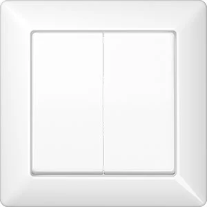 Jung AS range volle afdekplaat + schakelwippen en wissel as500 tweedelige wip wit RAL 9016 AS590-5WW