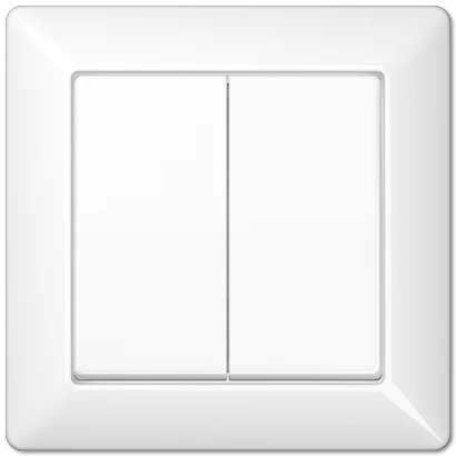 Jung AS range volle afdekplaat + schakelwippen en wissel as500 tweedelige wip wit RAL 9016 AS590-5WW