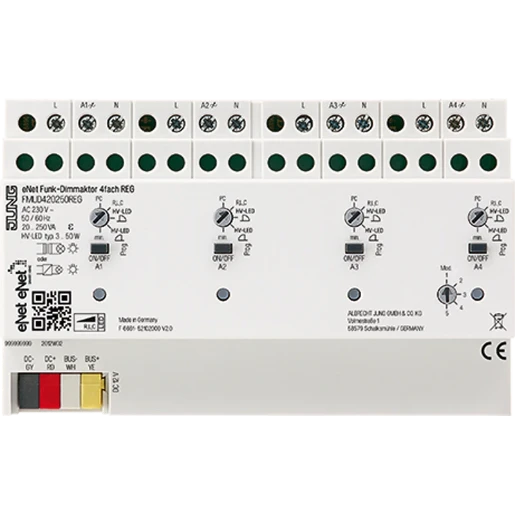 Jung NaV universele dimmer 4-kanaal DIN-rail FMUD420250REG