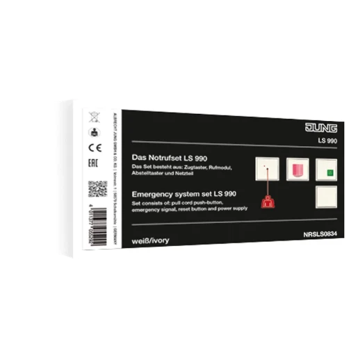 Jung LS range noodoproepset ls990 compleet set compleet 71x71mm wit NRSLS0834