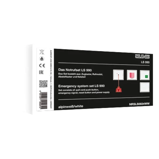 Jung LS range noodoproepset ls990 compleet set compleet 71x71mm wit NRSLS0834WW