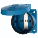 Mennekes Schuko wandcontactdoos inbouw a 50 x 50 mm 230V 16A IP54 blauw 11311