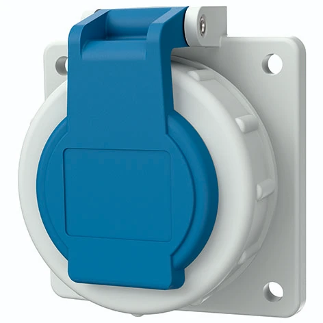 Mennekes Schuko inbouwcontactdoos 75 x 75 mm 230V 16A IP68 blauw 17006
