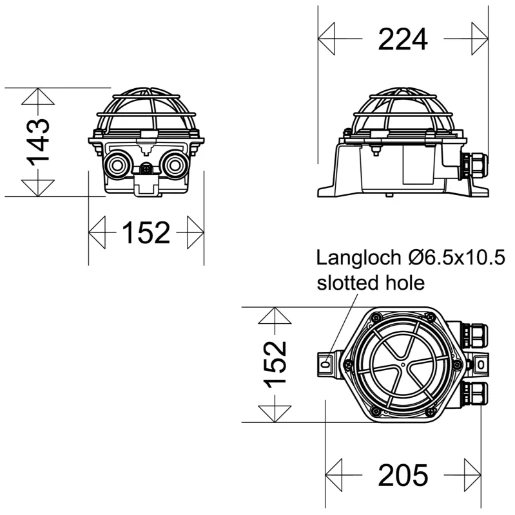 Schuch EX armatuur explosieveilig 6500K 11W 224x152mm 931200001