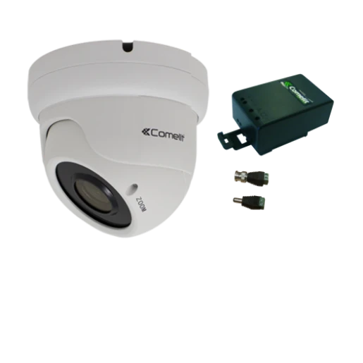 Comelit VANDALDOME KLEUR CAMERA 4-9MM coax aluminium Opbouw montage wit 406005