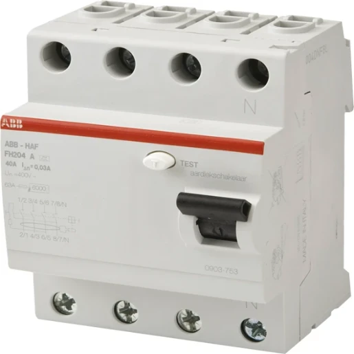 ABB Hafonorm Aardlekschakelaar 4p 40A 0.03A type A 1SPK007904F0625