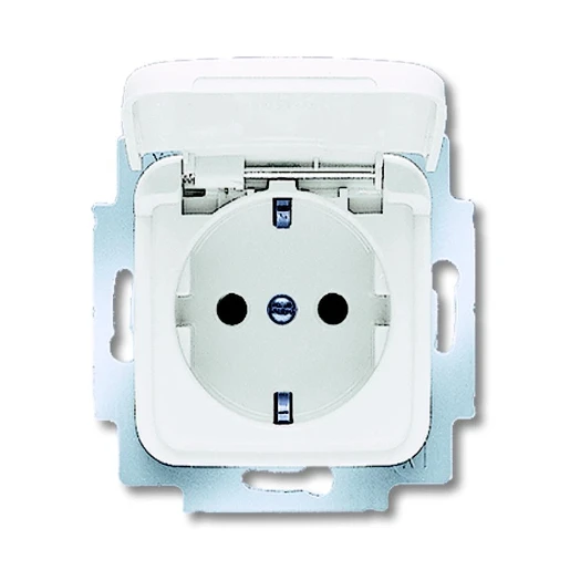 ABB Busch-Jaeger Reflex SI wandcontactdoos centraalplaat inbouw 16A 250V RA KV Glanzend wit RAL 9010 IP20 2CKA002013A5314