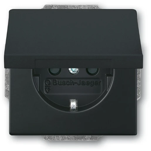 ABB Busch-Jaeger Future wandcontactdoos centraalplaat inbouw 16A 250V RA KV Mat zwart RAL 9005 IP20 2CKA002018A1531