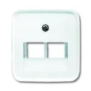 ABB Busch-Jaeger Reflex SI Centraalplaat datadoos RJ45 Jack plug Centraalplaat 2 connectoren Zonder label wit 2CKA001753A8402