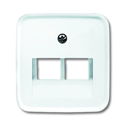 ABB Busch-Jaeger Reflex SI Centraalplaat datadoos RJ45 Jack plug Centraalplaat 2 connectoren Zonder label wit 2CKA001753A8402