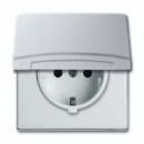 ABB Busch-Jaeger wandcontactdoos inbouw 16A 250V RA Mat aluminium RAL 9006 IP44 2CKA002064A0288