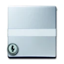 ABB Busch-Jaeger centraalplaat + kd + slot verloop voor si ip44 70x70x32mm Met tekstveld klapdeksel aluminium RAL 9006 2CKA001710A3796