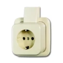 ABB Busch-Jaeger AP wandcontactdoos + plaat opbouw 16A 250V RA Glanzend RAL 1013 IP20 2CKA002041A0170