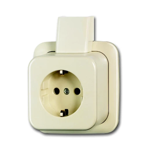 ABB Busch-Jaeger AP wandcontactdoos + plaat opbouw 16A 250V RA Glanzend RAL 1013 IP20 2CKA002041A0170