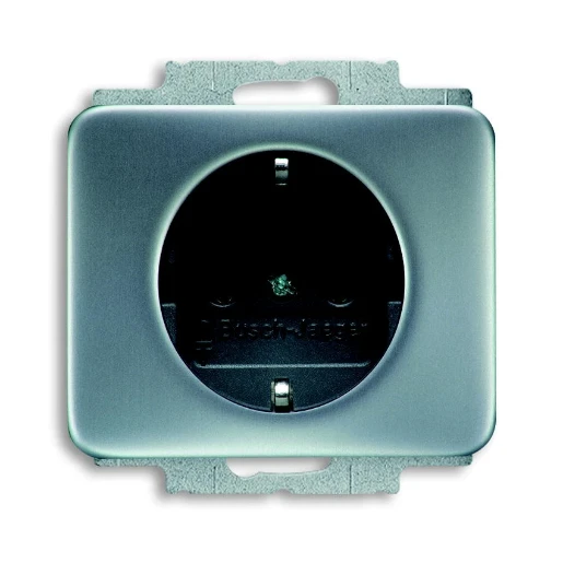 ABB Busch-Jaeger Alpha wandcontactdoos centraalplaat inbouw 16A 250V RA Mat titanium RAL IP20 2CKA002011A3778