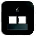 ABB Busch-Jaeger Reflex SI Centraalplaat datadoos RJ45 Jack plug Centraalplaat 2 connectoren Zonder label zwart 2CKA001753A9111