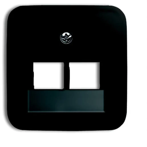 ABB Busch-Jaeger Reflex SI Centraalplaat datadoos RJ45 Jack plug Centraalplaat 2 connectoren Zonder label zwart 2CKA001753A9111