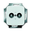 ABB Busch-Jaeger Reflex SI Aardingscontactdoos + centraalplaat contactdoos 2-voudig inbouw Glanzend wit 2CKA002495A0059