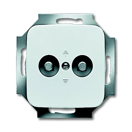 ABB Busch-Jaeger Reflex SI Aardingscontactdoos + centraalplaat contactdoos 2-voudig inbouw Glanzend wit 2CKA002495A0059