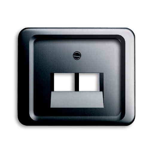 ABB Busch-Jaeger Alpha Centraalplaat datadoos RJ45 Jack plug Centraalplaat 2 connectoren Zonder label platina 2CKA001753A8485