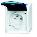 ABB Busch-Jaeger Ocean wandcontactdoos opbouw 16A 250V RA KV Mat blauw RAL 7035 IP44 2CKA002017A0763