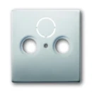 ABB Busch-Jaeger Centraalplaat antenne Antenne-aansluitdoos coax Centraalplaat 3 connectoren MetaalZonder label RVS 2CKA001724A4271