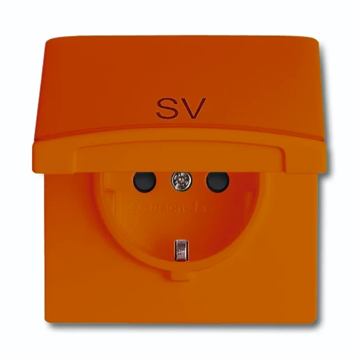 ABB Busch-Jaeger wandcontactdoos inbouw 16A 250V RA KV Glanzend oranje RAL 2004 IP44 2CKA002064A0304