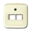 ABB Busch-Jaeger SI Centraalplaat datadoos RJ45 Jack plug Centraalplaat 2 connectoren Zonder label wit 2CKA001753A8956