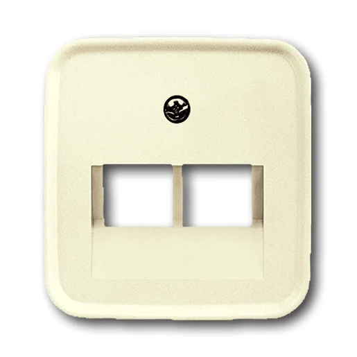 ABB Busch-Jaeger SI Centraalplaat datadoos RJ45 Jack plug Centraalplaat 2 connectoren Zonder label wit 2CKA001753A8956