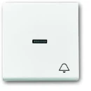 ABB Busch-Jaeger Future Solo Axcent Carat bedieningselement + lens voor pulsdrukker aan / uit enkele wip wit RAL 9016 2CKA001751A2754