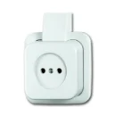 ABB Busch-Jaeger AP Wandcontactdoos + plaat opbouw 16A 250V CEE 7/1 zonder randaarde Glanzend wit RAL 9010 IP20 2CKA002141A0193