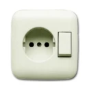 ABB Busch-Jaeger SI combinatie wandcontactdoos wissel inbouw beige IP21 2CKA001611A0128