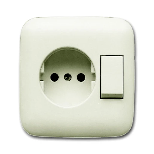 ABB Busch-Jaeger SI combinatie wandcontactdoos wissel inbouw beige IP21 2CKA001611A0128