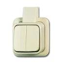 ABB Busch-Jaeger AP Installatieschakelaar + plaat Serieschakelaar opbouw 10AX beige RAL 1013 IP20 2CKA001042A1011