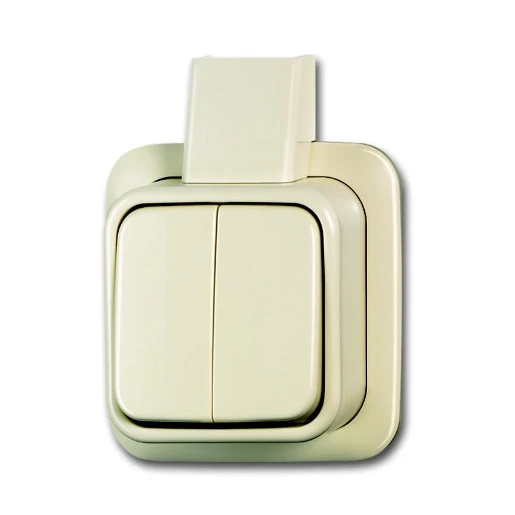 ABB Busch-Jaeger AP Installatieschakelaar + plaat Serieschakelaar opbouw 10AX beige RAL 1013 IP20 2CKA001042A1011