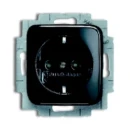 ABB Busch-Jaeger SI wandcontactdoos centraalplaat inbouw 16A 250V RA KV Glanzend zwart RAL 9005 IP20 2CKA002013A4706