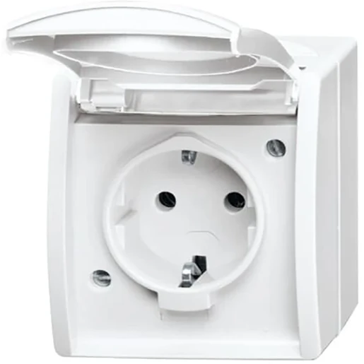 ABB Busch-Jaeger Ocean wandcontactdoos opbouw 16A 250V RA Mat wit RAL 9010 IP44 2CKA002083A0834