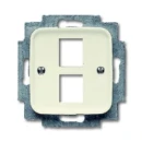 ABB Busch-Jaeger SI Centraalplaat Modular-Jack Basiselement met centrale afdekplaat 2 connectoren Zonder label wit 2CKA001753A3957