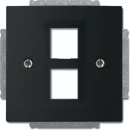 ABB Busch-Jaeger Future Centraalplaat Modular-Jack Basiselement met centrale afdekplaat 2 connectoren Zonder label zwart 2CKA001753A0397