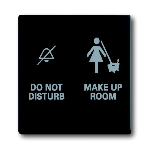 ABB Busch-Jaeger Future bedieningselement niet storen + kamer schoonmaken aan / uit tweedelige wip zwart RAL 9005 2CKA001751A3037