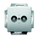 ABB Busch-Jaeger aardcontactdoos centraalplaat contactdoos 2-voudig inbouw Mat RVS 2CKA002495A0090