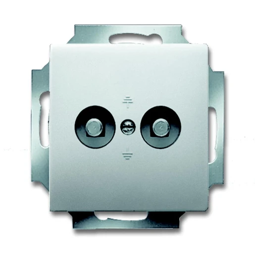 ABB Busch-Jaeger aardcontactdoos centraalplaat contactdoos 2-voudig inbouw Mat RVS 2CKA002495A0090