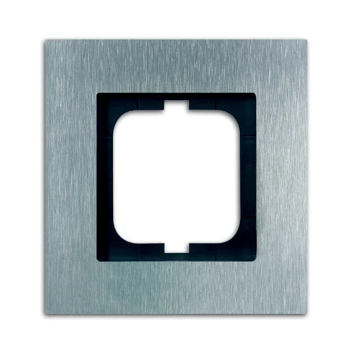 ABB Busch-Jaeger Carat Afdekraam 1-voudig Horizontaal en verticaal RVS IP20 2CKA001754A4254