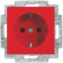 ABB Busch-Jaeger Balance wandcontactdoos centraalplaat inbouw 16A 250V RA Glanzend rood RAL 3003 IP20 2CKA002011A6234