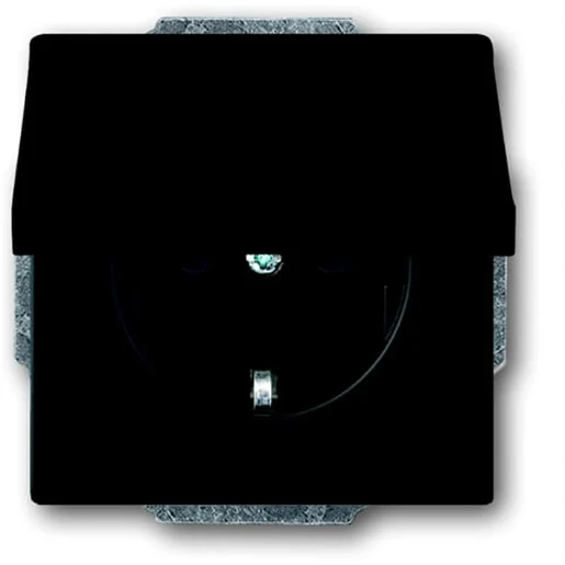 ABB Busch-Jaeger Future wandcontactdoos centraalplaat inbouw 16A 250V RA Mat zwart RAL 9005 IP20 2CKA002018A1495