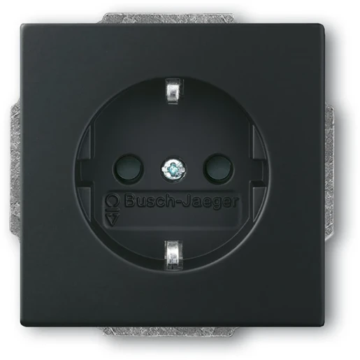 ABB Busch-Jaeger Future wandcontactdoos centraalplaat inbouw 16A 230V RA KV Mat zwart RAL 9005 IP20 2CKA002013A5444